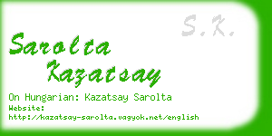 sarolta kazatsay business card